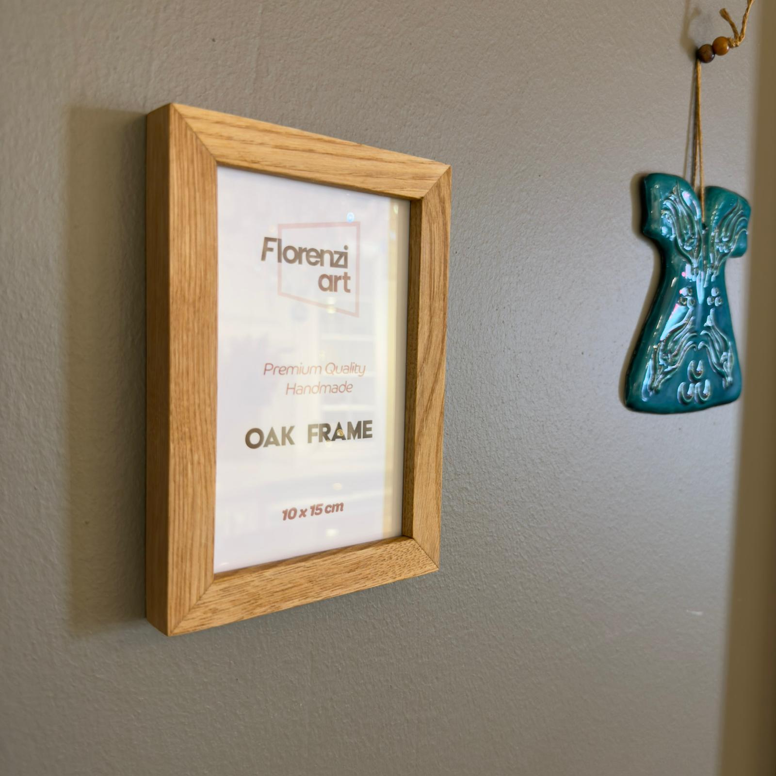 10x15 cm Meşe Naturel Ahşap Çerçeve - FlorenziArt