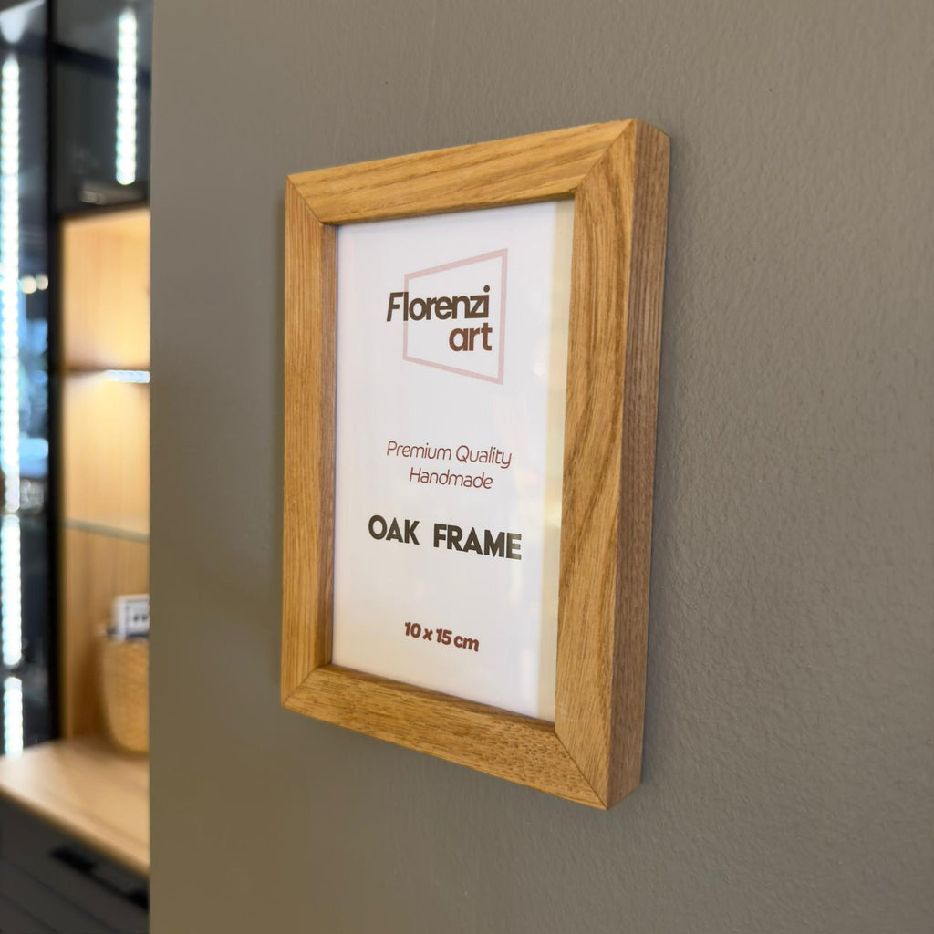 10x15 cm Meşe Naturel Ahşap Çerçeve - FlorenziArt