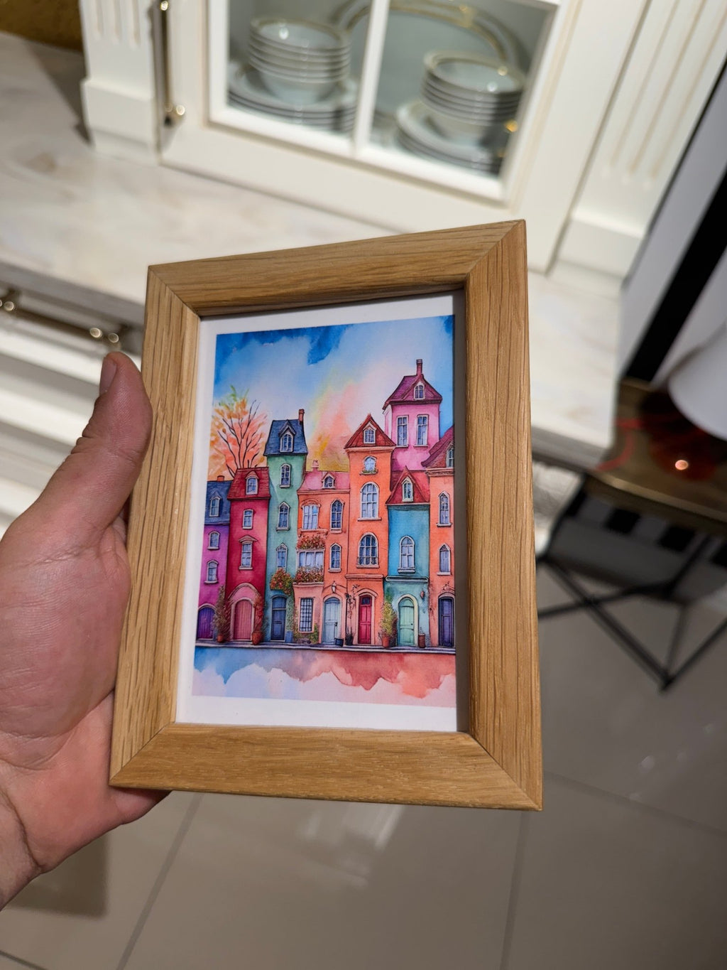 10x15 cm Meşe Oval Naturel Çerçeve - FlorenziArt