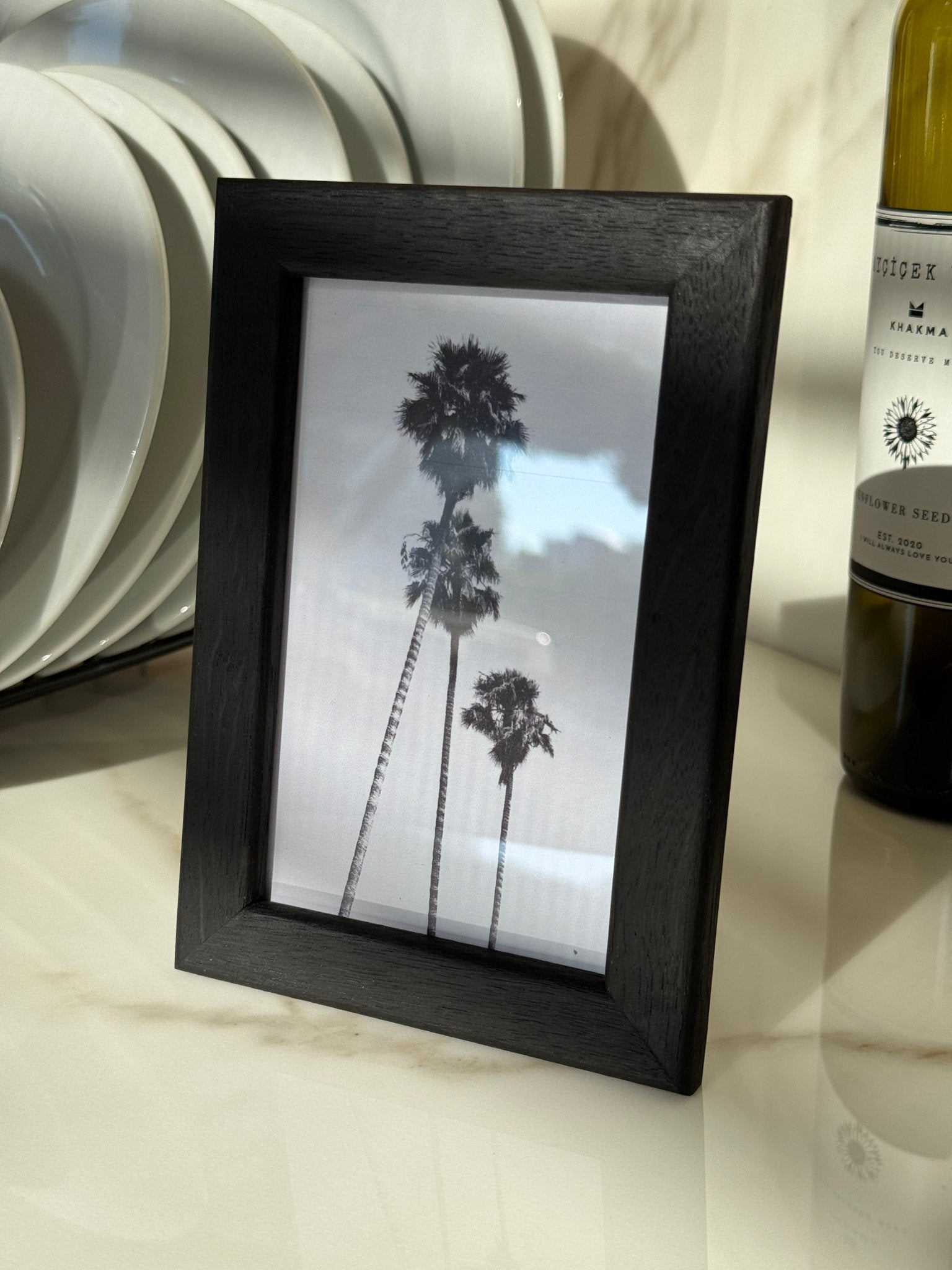 10x15 cm Meşe Oval Siyah Çerçeve - FlorenziArt