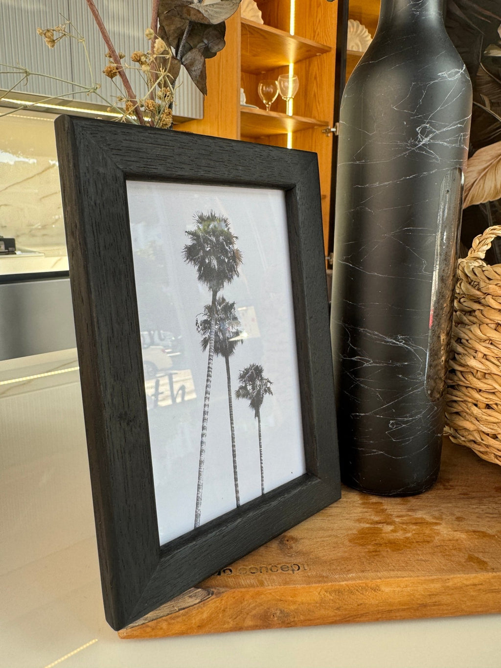 10x15 cm Meşe Oval Siyah Çerçeve - FlorenziArt