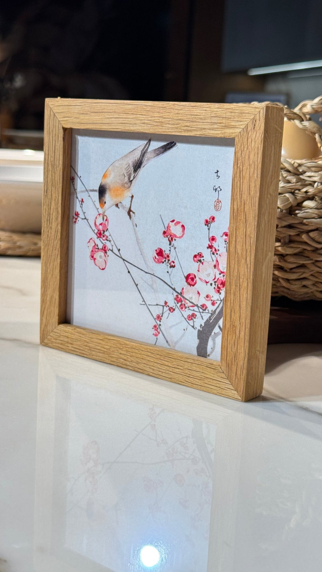 13x13 cm Meşe Naturel Ahşap Çerçeve | El Yapımı %100 Doğal Meşe - FlorenziArt