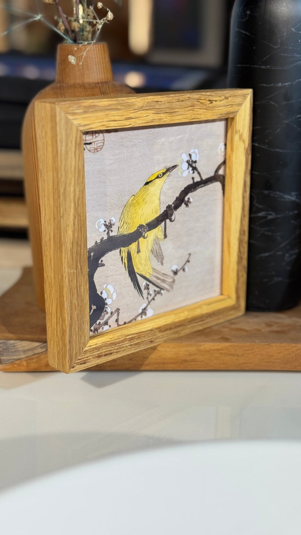 13x13 cm Meşe Naturel Ahşap Çerçeve | El Yapımı %100 Doğal Meşe - FlorenziArt