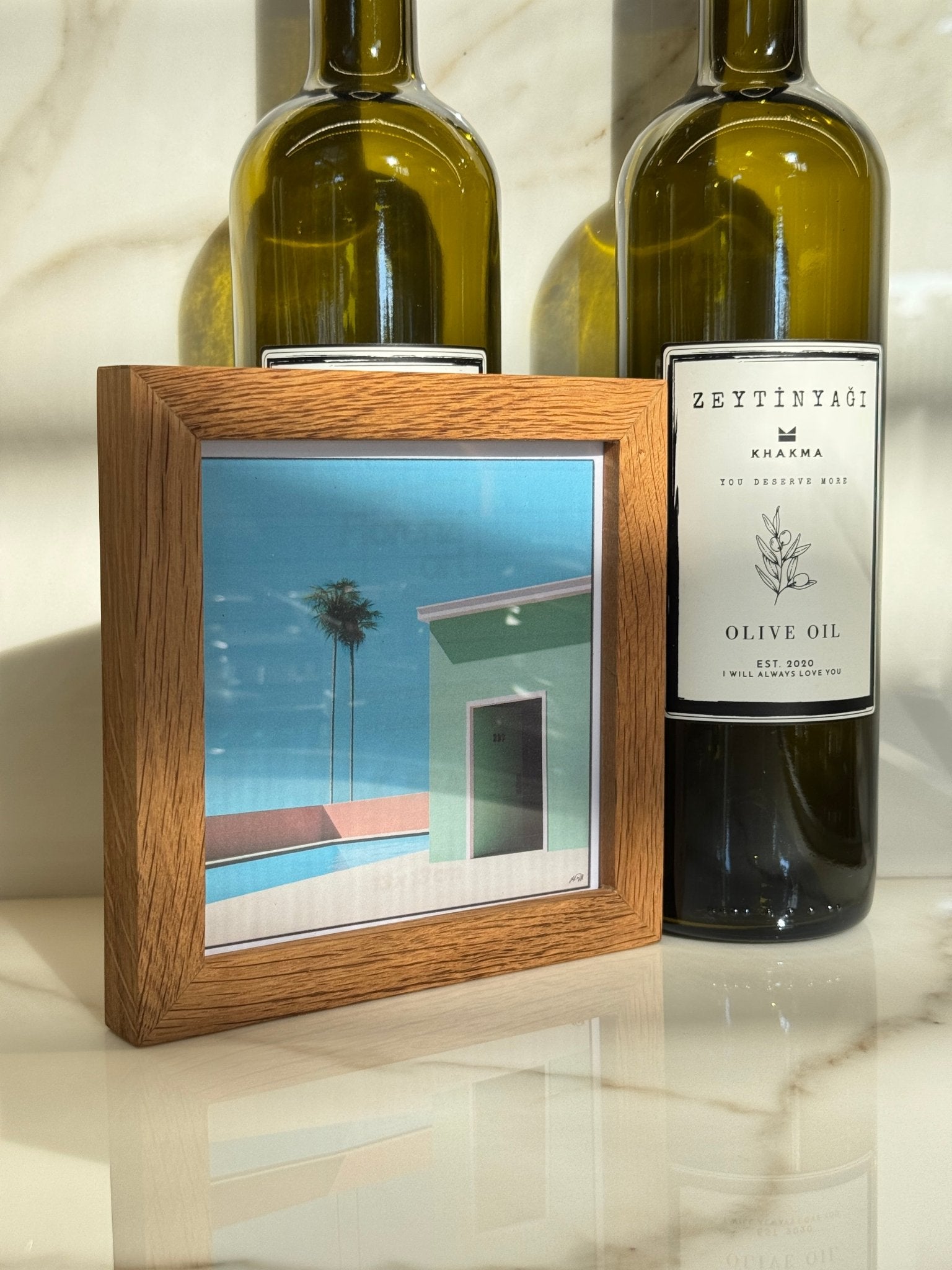 13x13 cm Meşe Naturel Kare Çerçeve - FlorenziArt