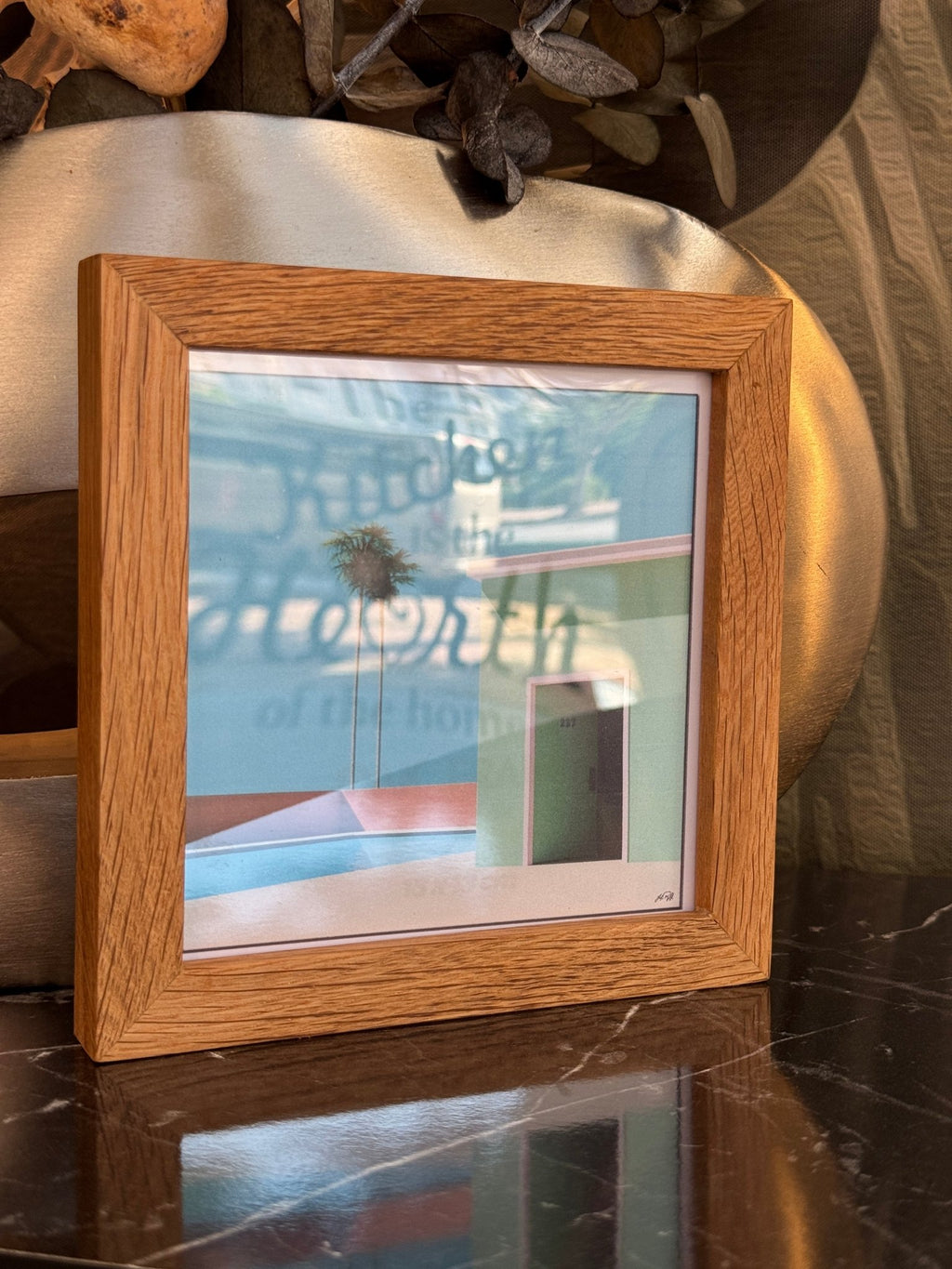 13x13 cm Meşe Naturel Kare Çerçeve - FlorenziArt