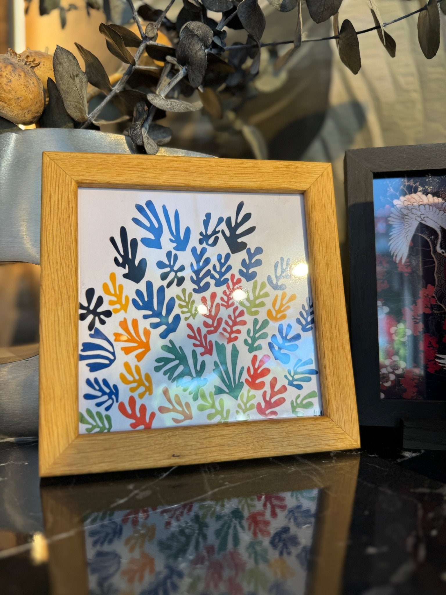 15x15 cm Meşe Naturel Ahşap Çerçeve | El Yapımı %100 Doğal Meşe | Oval Bitişli - FlorenziArt