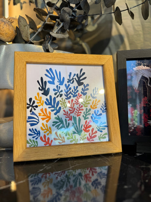 15x15 cm Meşe Naturel Ahşap Çerçeve | El Yapımı %100 Doğal Meşe | Oval Bitişli - FlorenziArt