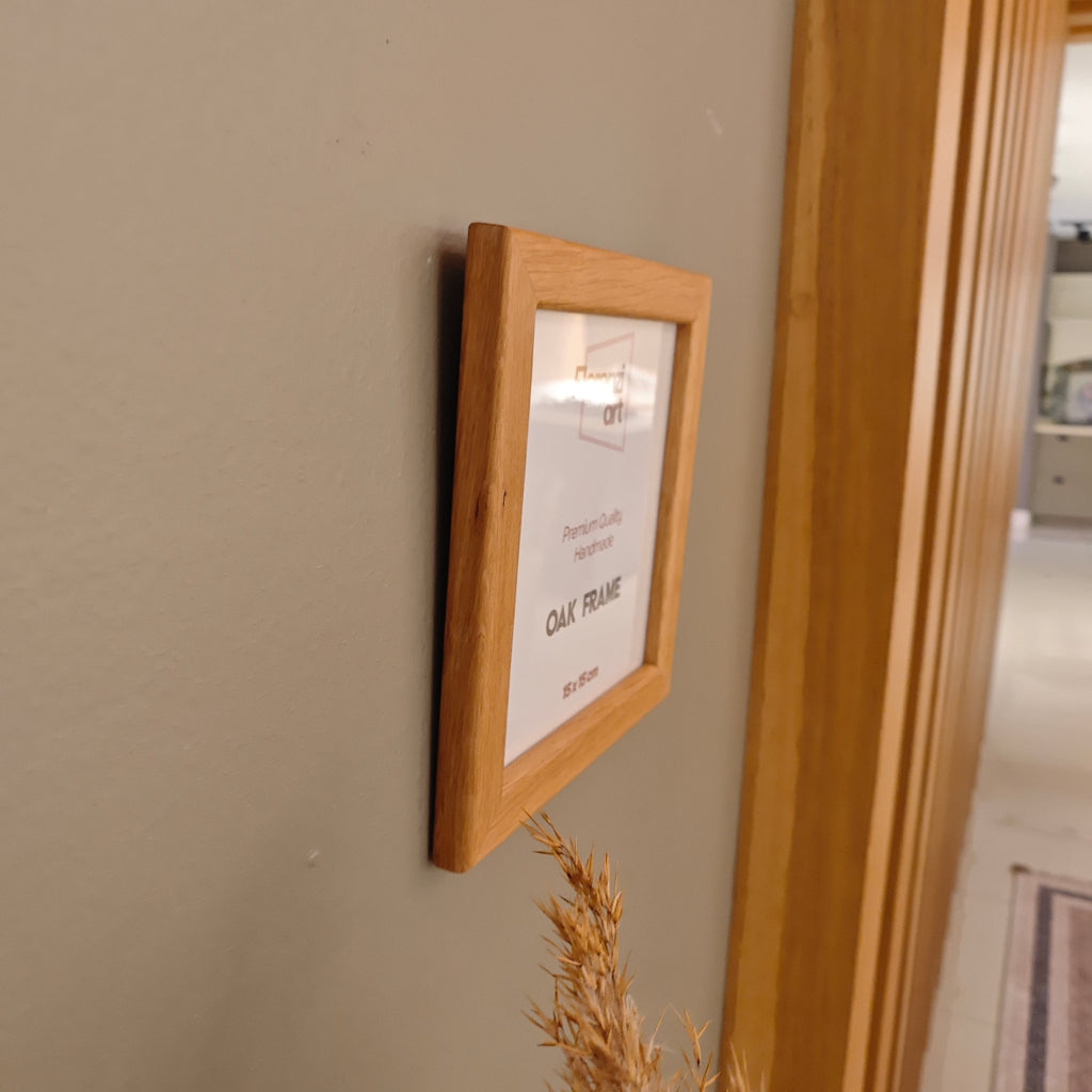 15x15 cm Meşe Oval Naturel Çerçeve - FlorenziArt