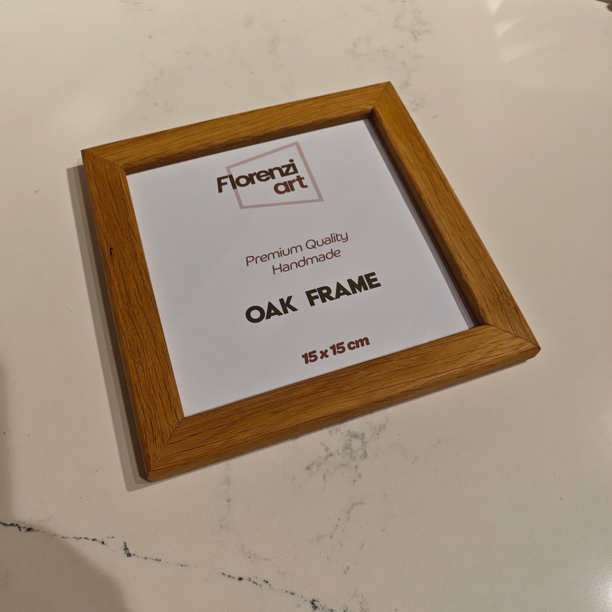 15x15 cm Meşe Oval Naturel Çerçeve - FlorenziArt