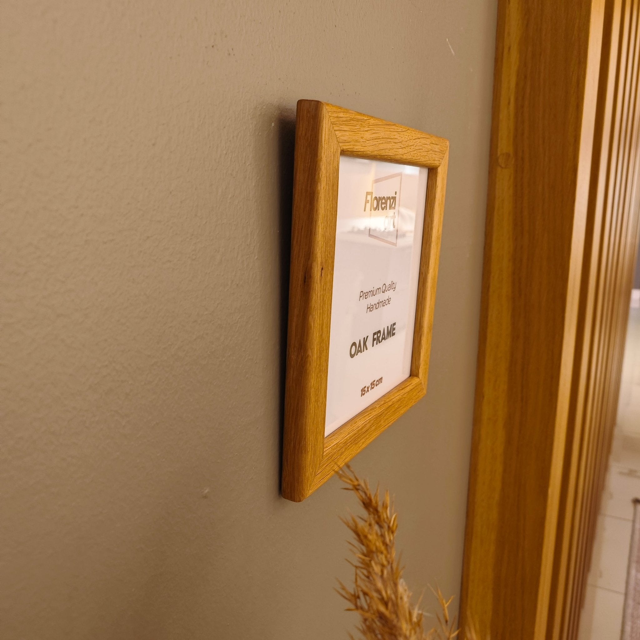 15x15 cm Meşe Oval Naturel Çerçeve - FlorenziArt