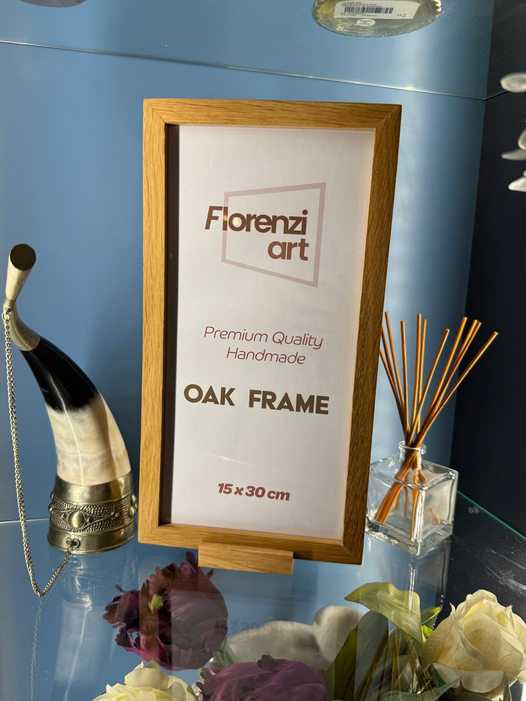 15x30 cm Meşe Naturel Ahşap Çerçeve - FlorenziArt