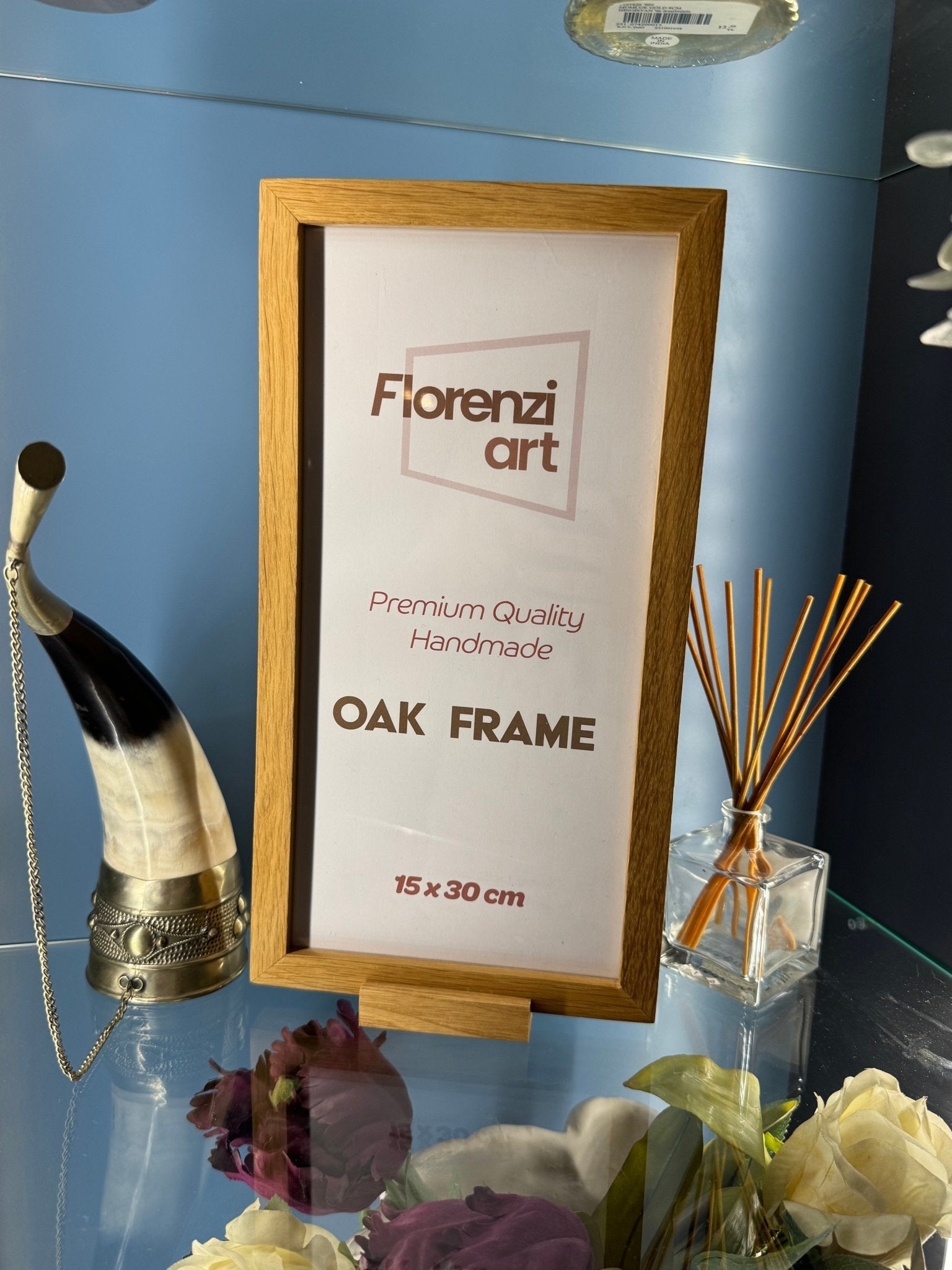 15x30 cm Meşe Naturel Ahşap Çerçeve - FlorenziArt