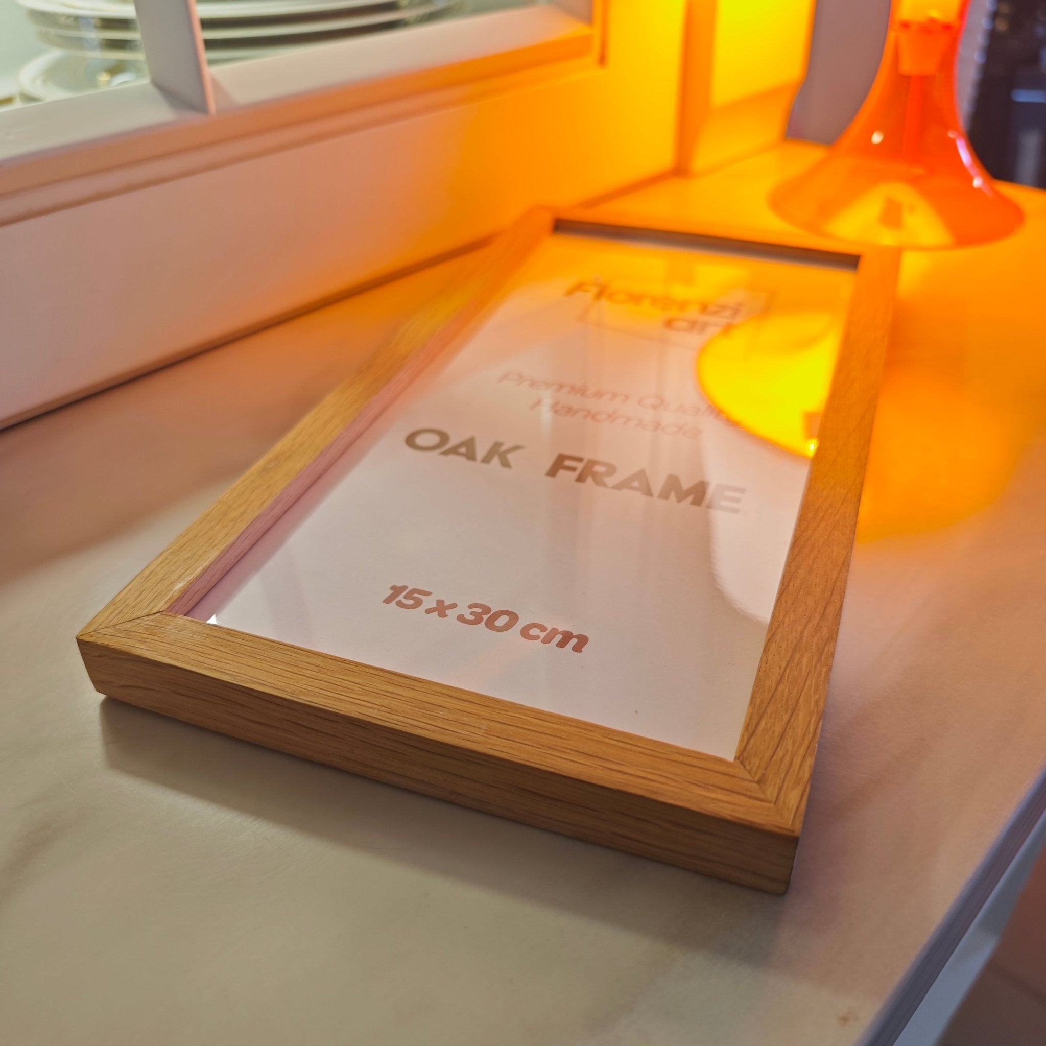 15x30 cm Meşe Naturel Ahşap Çerçeve - FlorenziArt