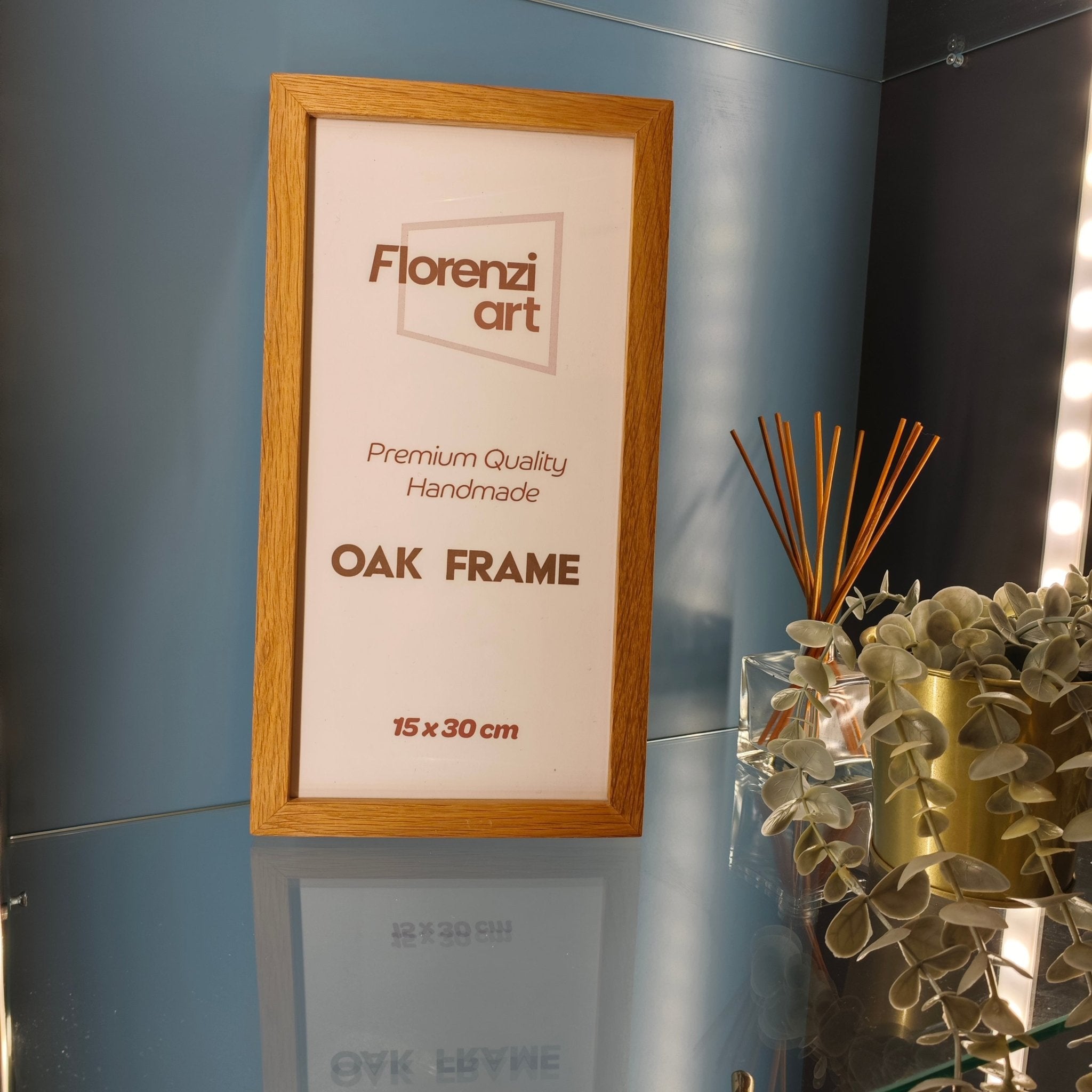 15x30 cm Meşe Naturel Ahşap Çerçeve - FlorenziArt
