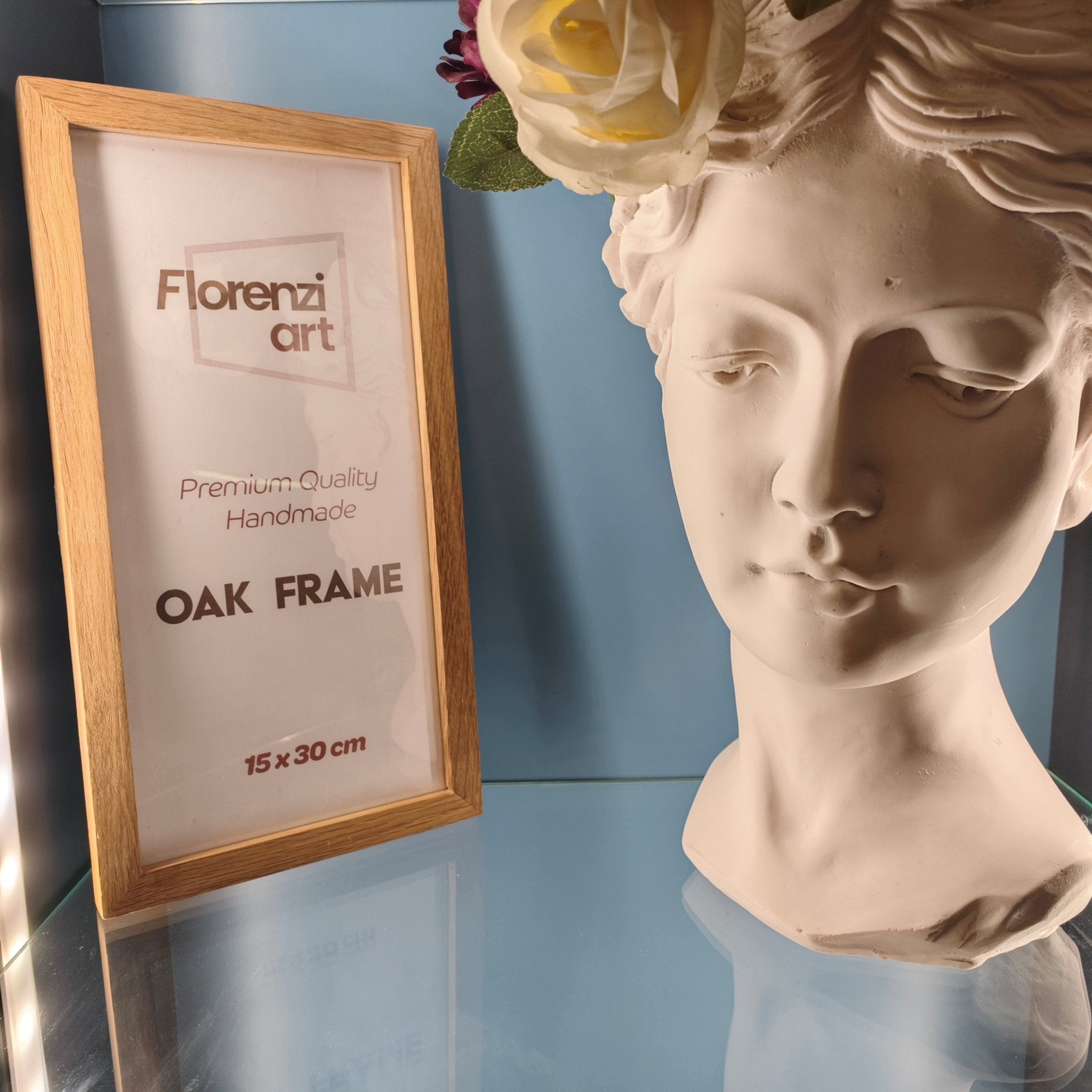 15x30 cm Meşe Naturel Ahşap Çerçeve - FlorenziArt