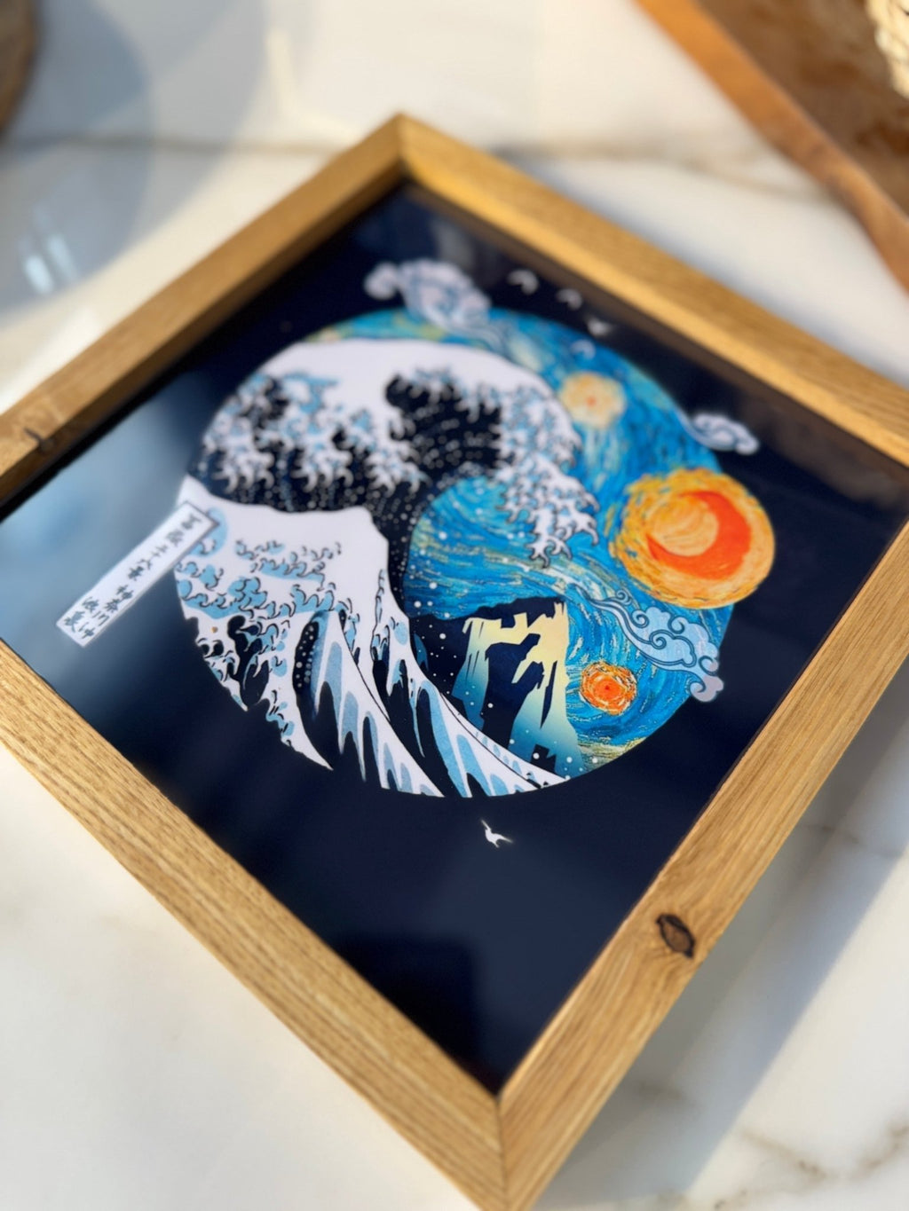 20x20 cm Meşe Naturel Ahşap Çerçeve | El Yapımı %100 Doğal Meşe - FlorenziArt