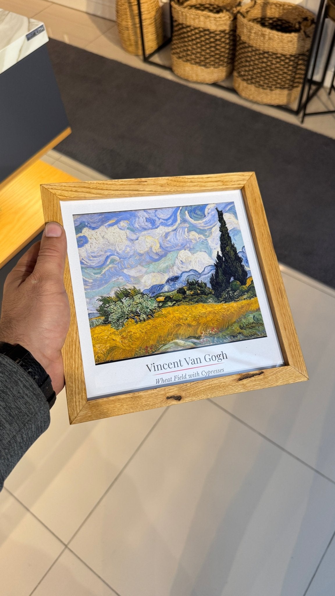 20x20 cm Meşe Naturel Ahşap Çerçeve | El Yapımı %100 Doğal Meşe - FlorenziArt