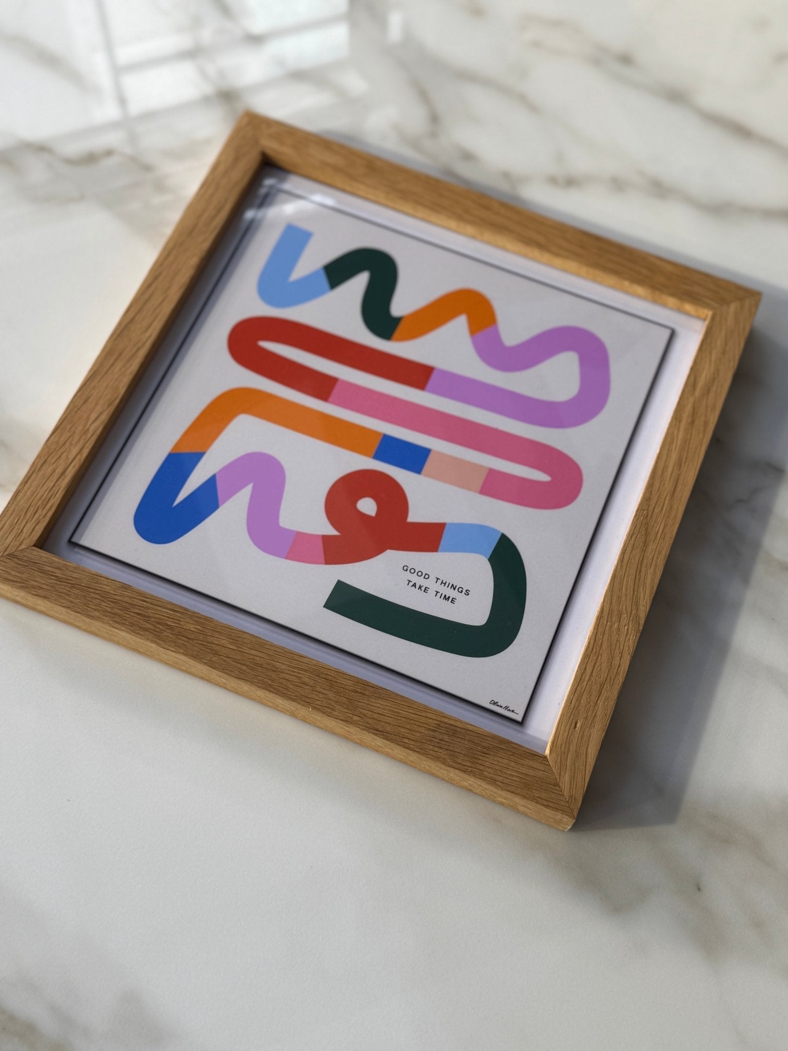 20x20 cm Meşe Naturel Ahşap Çerçeve | El Yapımı %100 Doğal Meşe - FlorenziArt