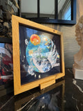 20x20 cm Meşe Naturel Ahşap Çerçeve | El Yapımı %100 Doğal Meşe - FlorenziArt