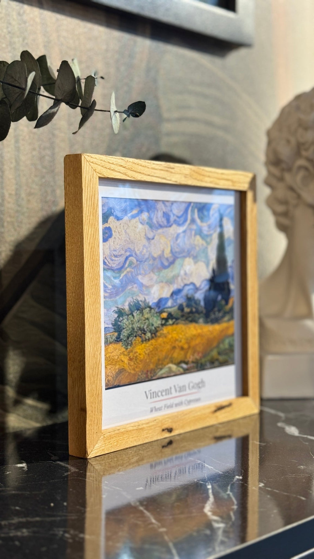 20x20 cm Meşe Naturel Ahşap Çerçeve | El Yapımı %100 Doğal Meşe - FlorenziArt