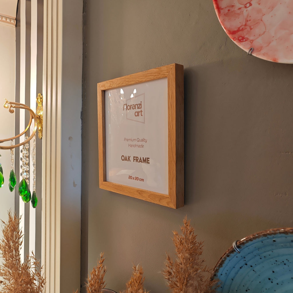 20x20 cm Meşe Naturel Ahşap Çerçeve - FlorenziArt