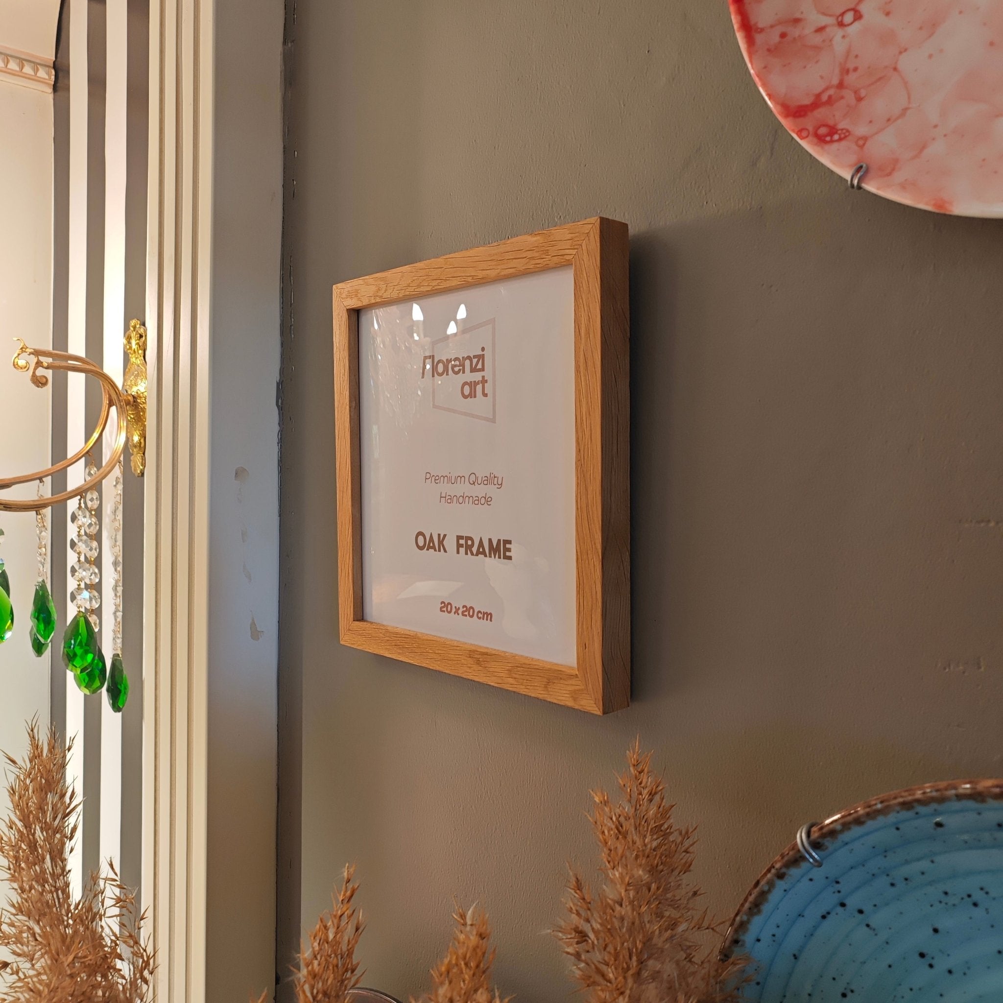 20x20 cm Meşe Naturel Ahşap Çerçeve - FlorenziArt