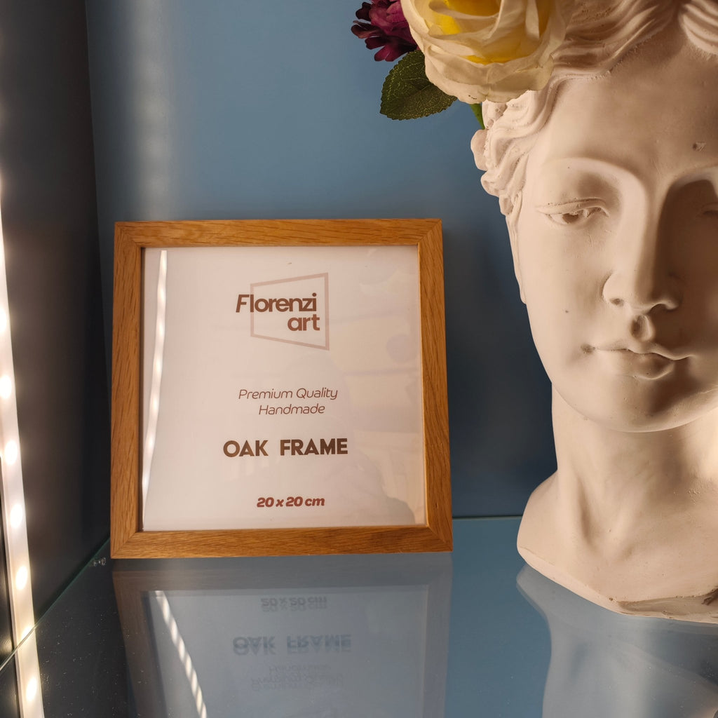 20x20 cm Meşe Naturel Ahşap Çerçeve - FlorenziArt