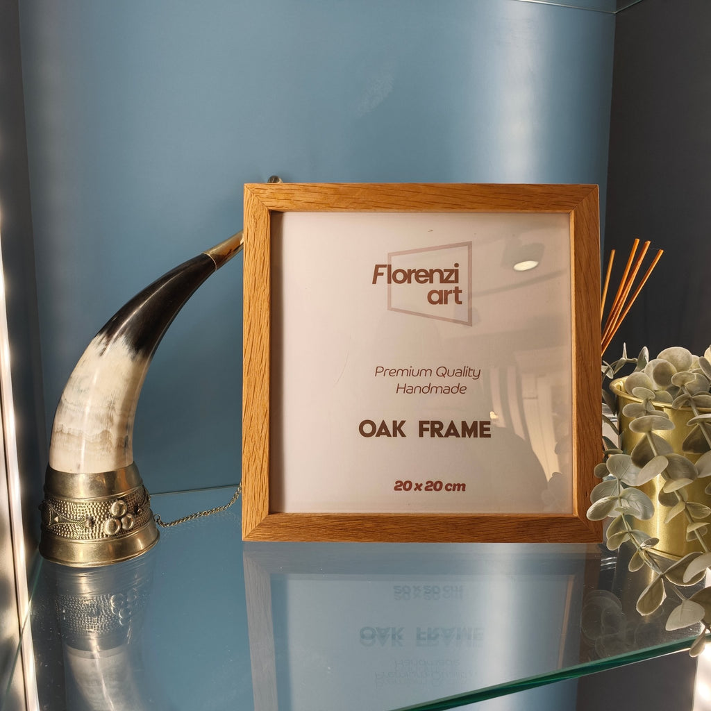 20x20 cm Meşe Naturel Ahşap Çerçeve - FlorenziArt