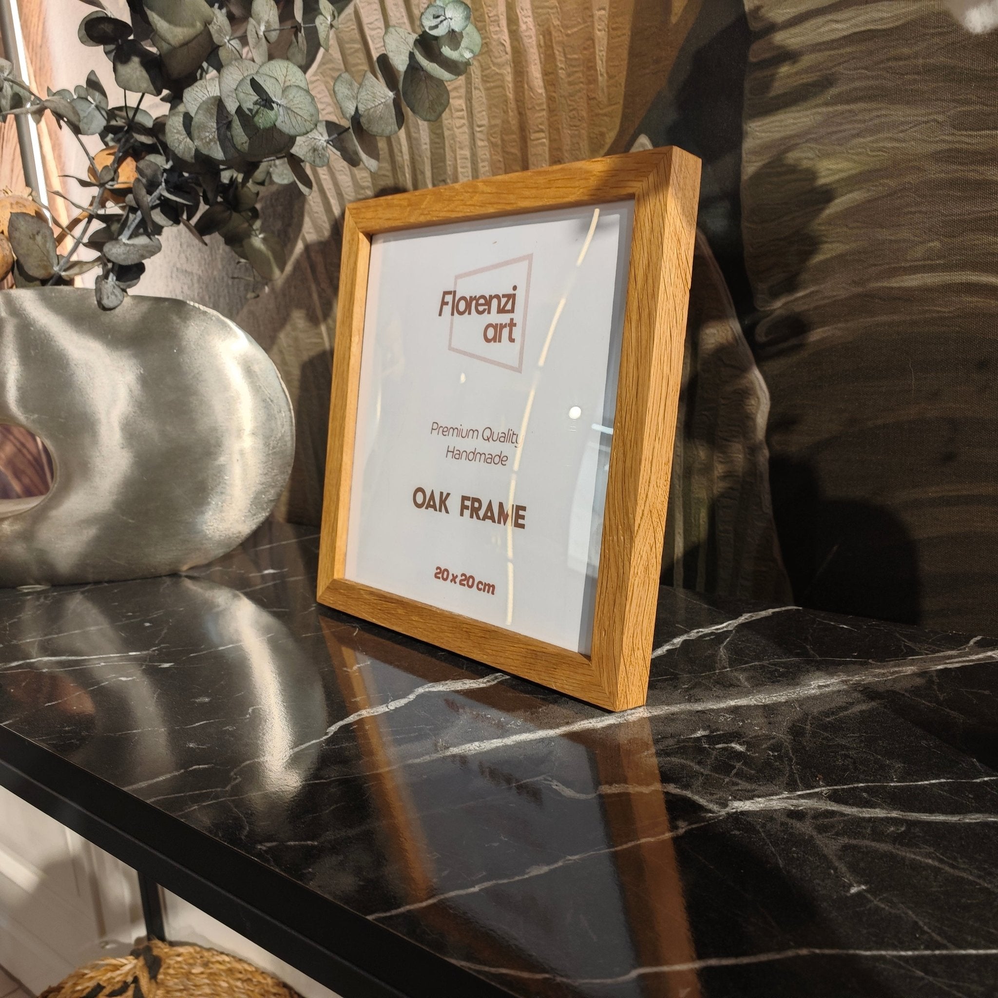 20x20 cm Meşe Naturel Ahşap Çerçeve - FlorenziArt