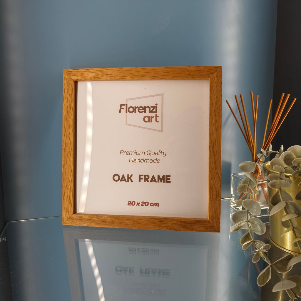 20x20 cm Meşe Naturel Ahşap Çerçeve - FlorenziArt