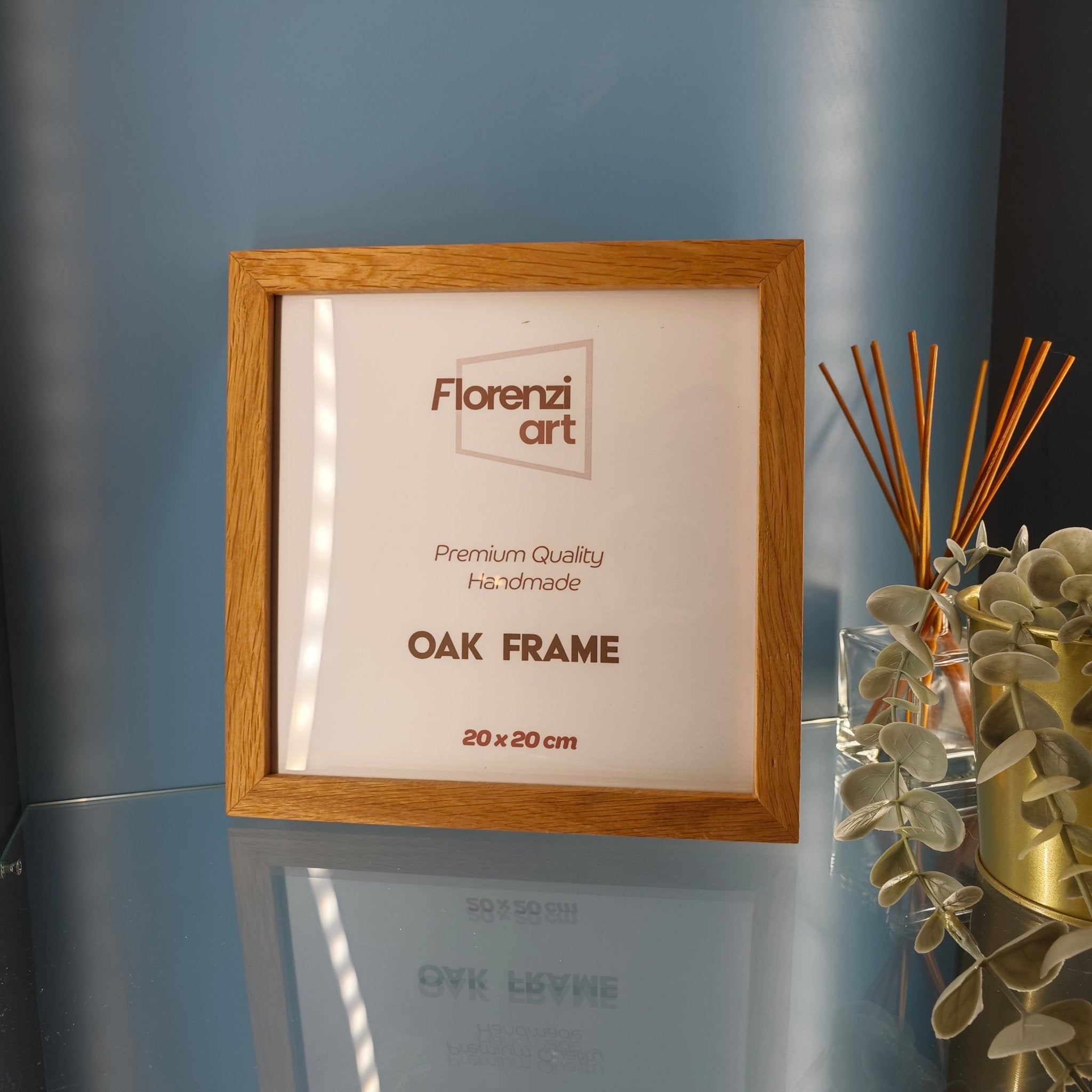 20x20 cm Meşe Naturel Ahşap Çerçeve - FlorenziArt