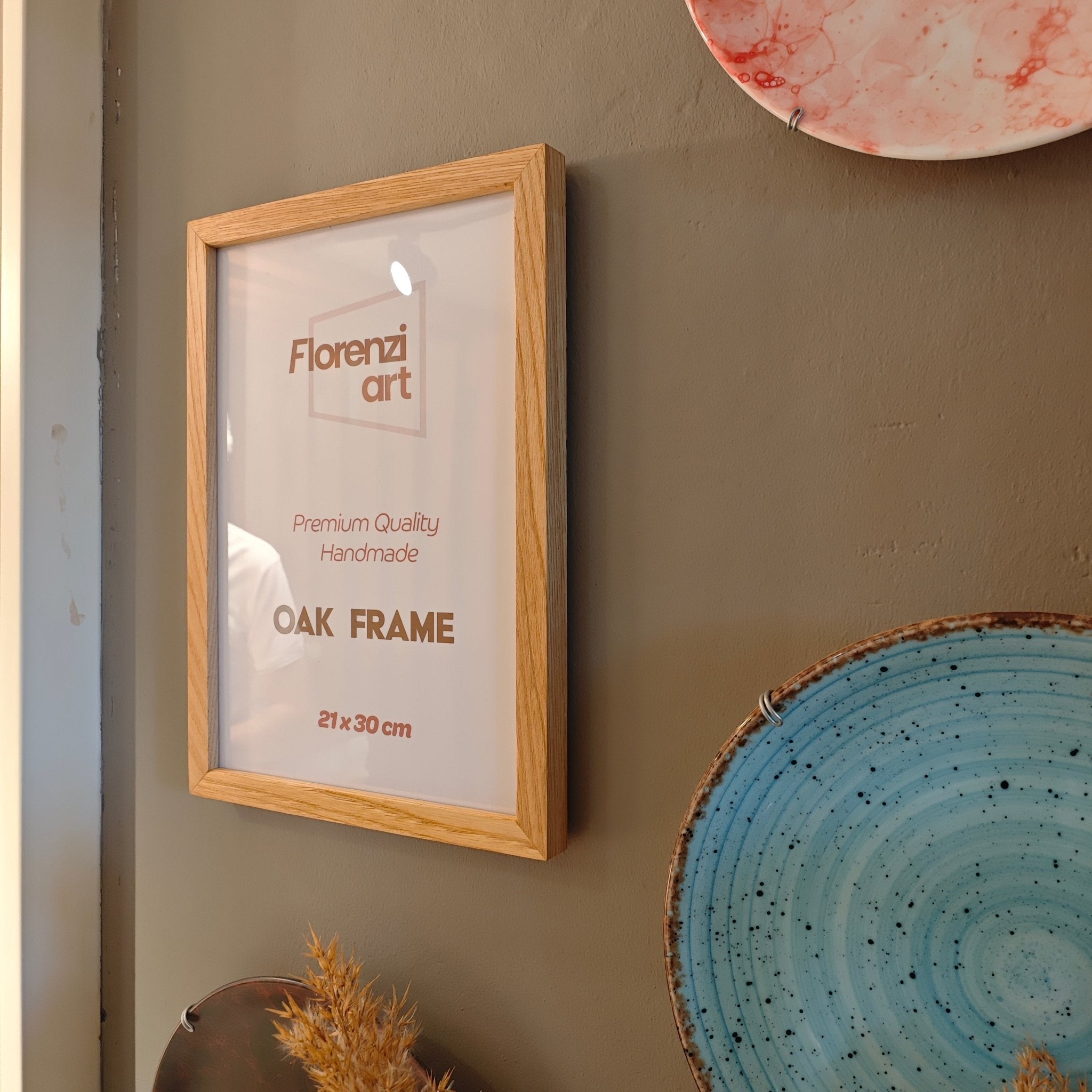 21x30 cm Meşe Naturel Ahşap Çerçeve (A4 Boyut) - FlorenziArt