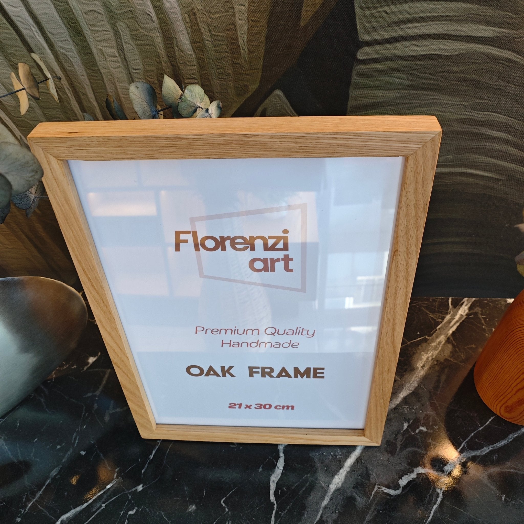 21x30 cm Meşe Naturel Ahşap Çerçeve (A4 Boyut) - FlorenziArt