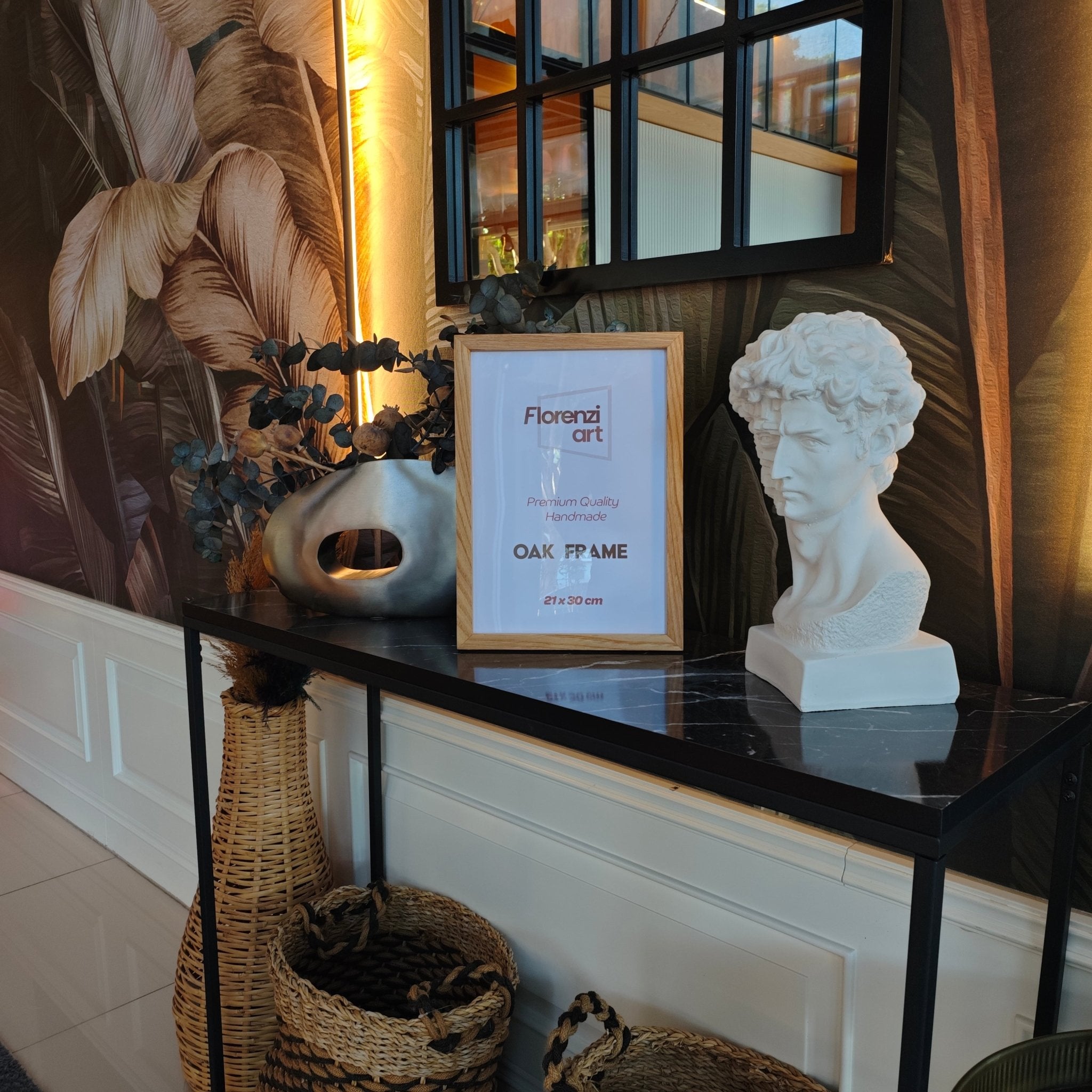 21x30 cm Meşe Naturel Ahşap Çerçeve (A4 Boyut) - FlorenziArt