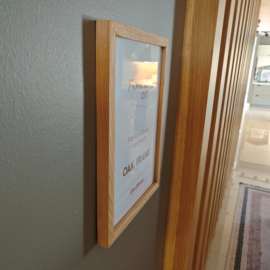 21x30 cm Meşe Naturel Ahşap Çerçeve (A4 Boyut) - FlorenziArt