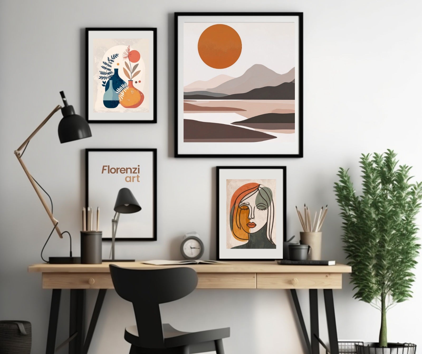 21x30 cm Siyah Meşe Ahşap Çerçeve | El Yapımı Modern Poster ve Sanat Baskı Çerçevesi - FlorenziArt