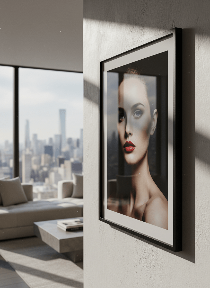 21x30 cm Siyah Meşe Ahşap Çerçeve | El Yapımı Modern Poster ve Sanat Baskı Çerçevesi - FlorenziArt