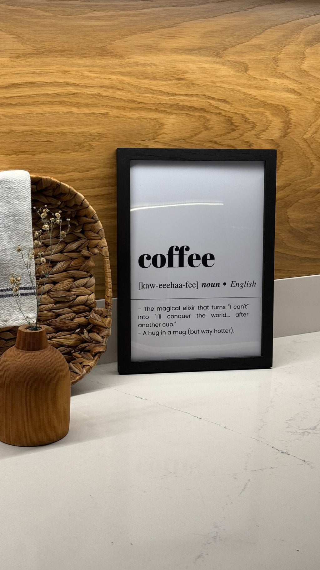 21x30 cm Siyah Meşe Ahşap Çerçeve | El Yapımı Modern Poster ve Sanat Baskı Çerçevesi - FlorenziArt