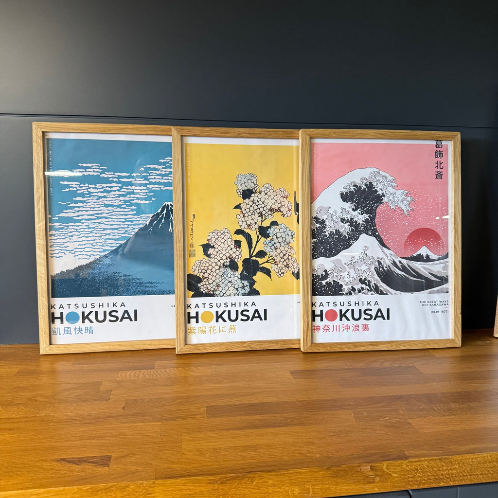 3’lü 30x40 cm Naturel Meşe Galeri Duvarı Poster ve Sanat Baskısı Çerçeve Seti - FlorenziArt