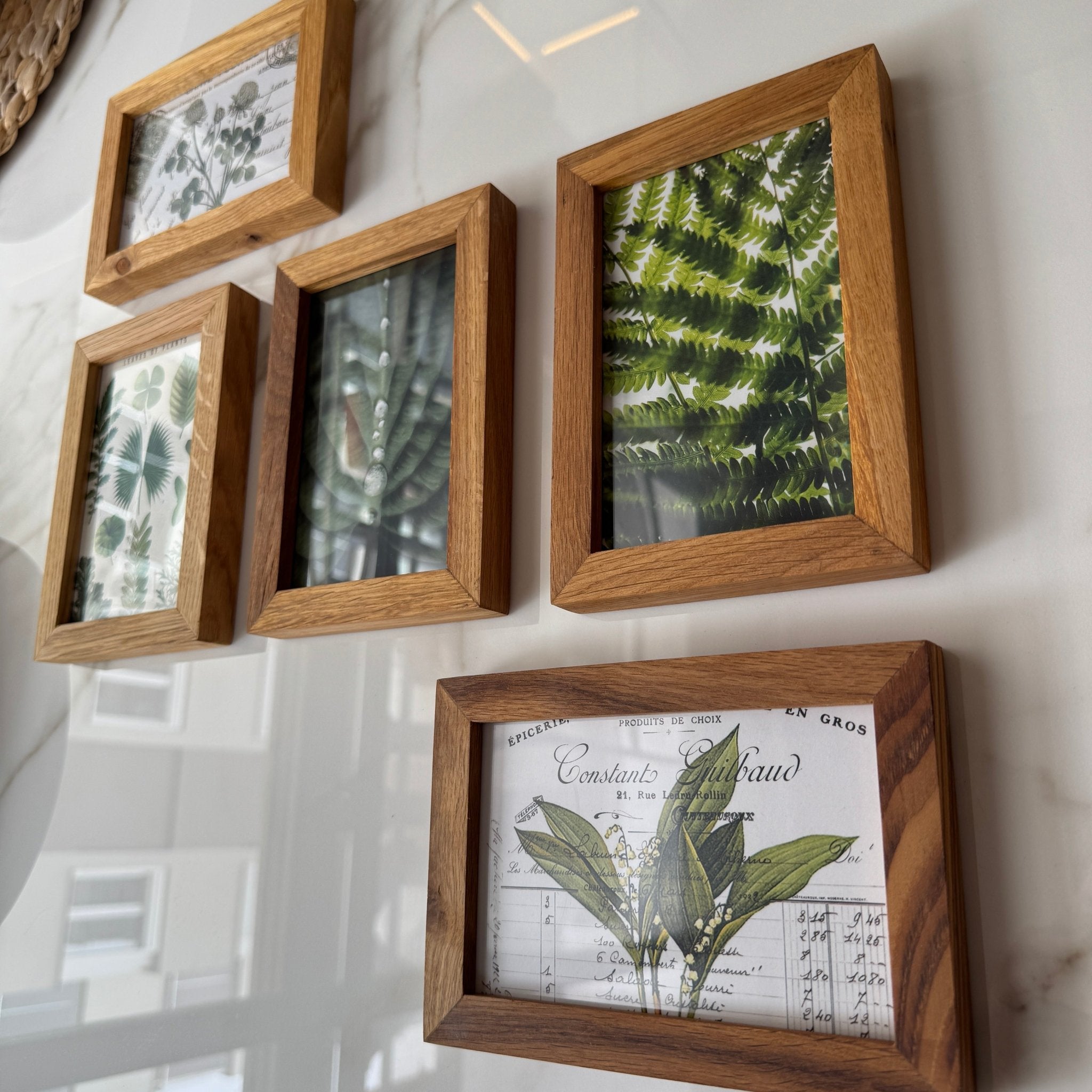 5’li 10x15 cm Naturel Meşe Ahşap Fotoğraf Çerçevesi Seti | Bebek veya Aile Duvarı Dekoru - FlorenziArt