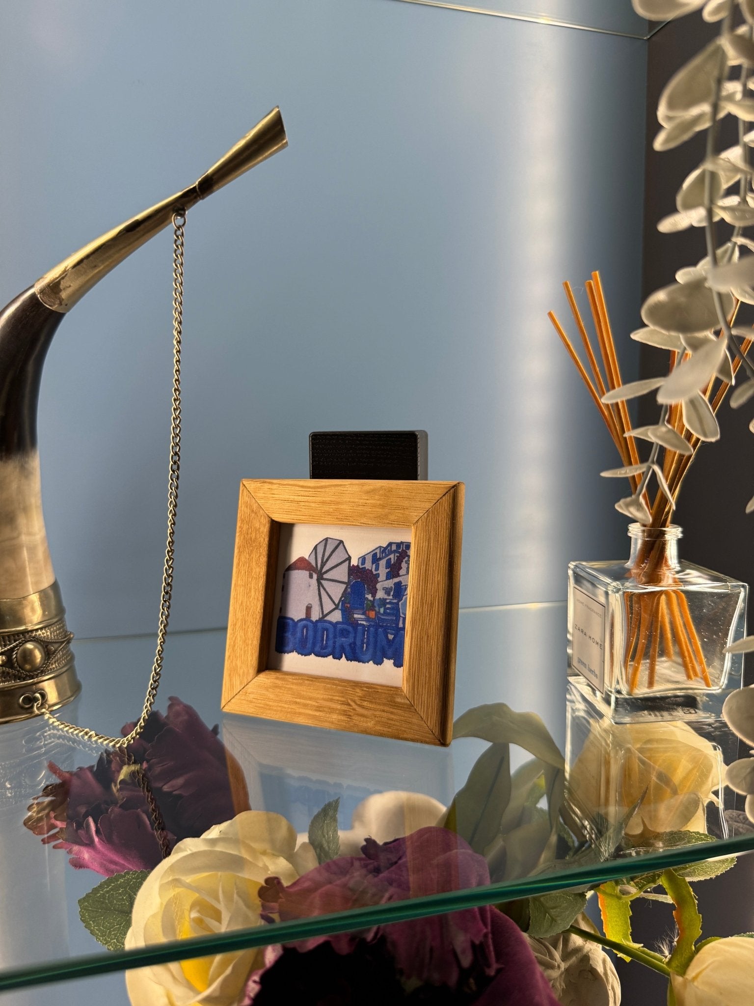 8x8 cm Meşe Naturel Şirin Magnet Çerçeve - FlorenziArt