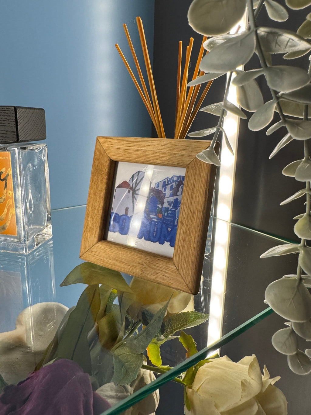 8x8 cm Meşe Naturel Şirin Magnet Çerçeve - FlorenziArt