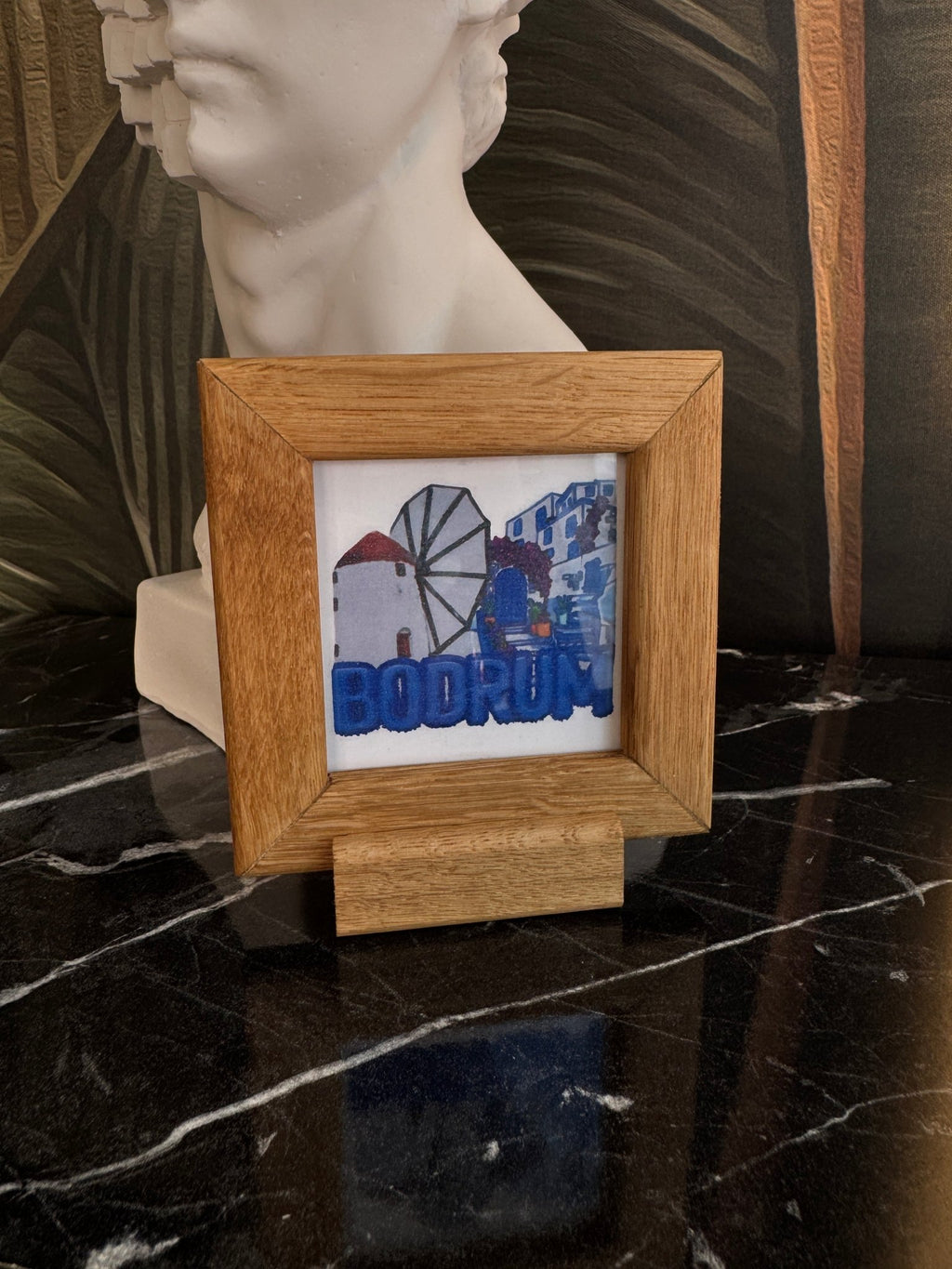 8x8 cm Meşe Naturel Şirin Magnet Çerçeve - FlorenziArt