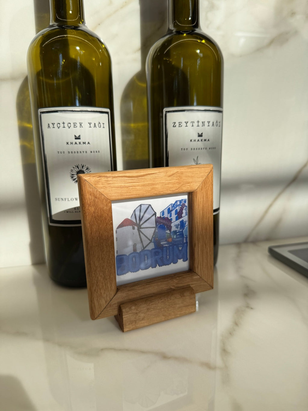 8x8 cm Meşe Naturel Şirin Magnet Çerçeve - FlorenziArt