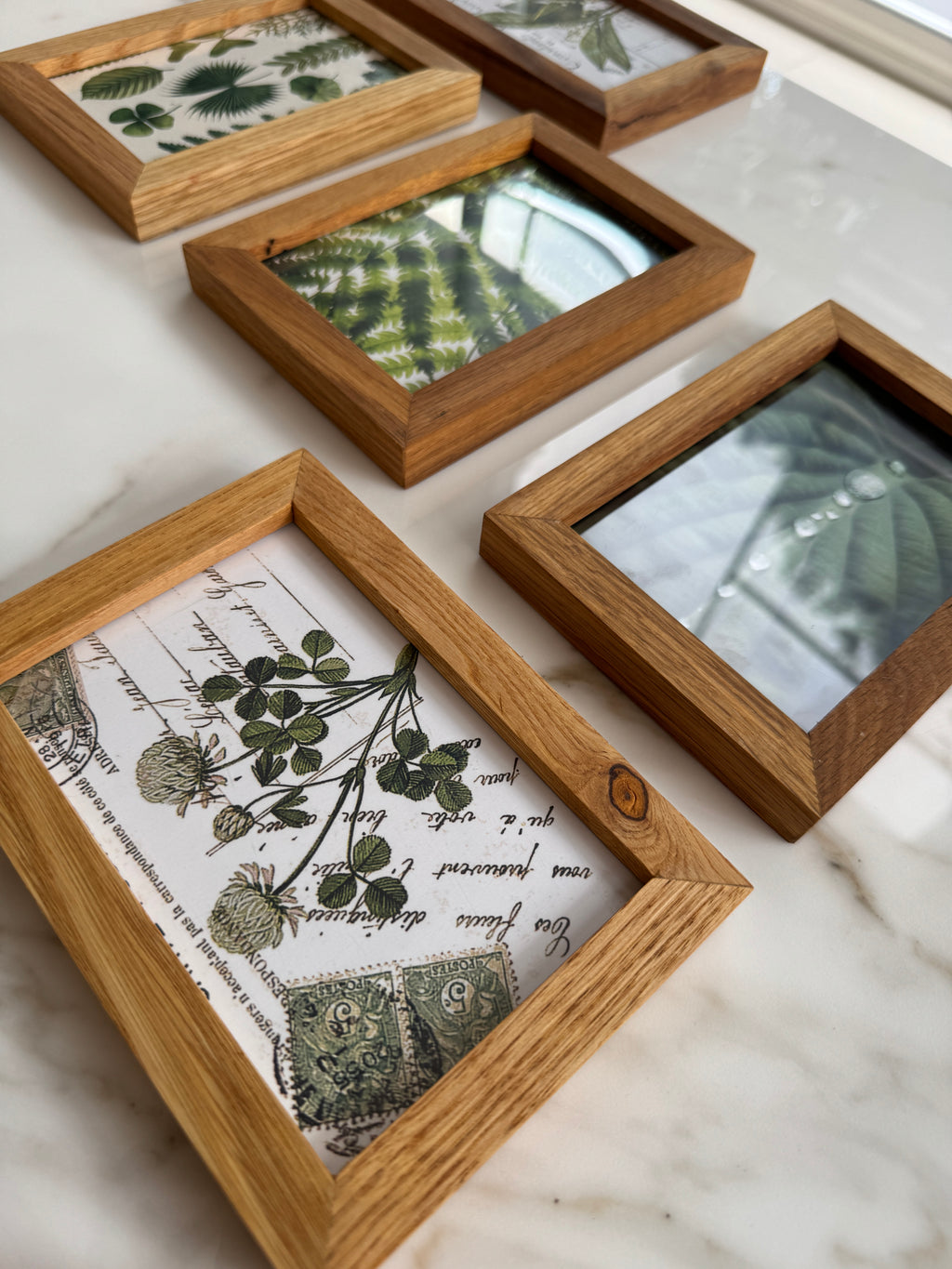 5’li 10x15 cm Naturel Meşe Ahşap Fotoğraf Çerçevesi Seti | Bebek veya Aile Duvarı Dekoru
