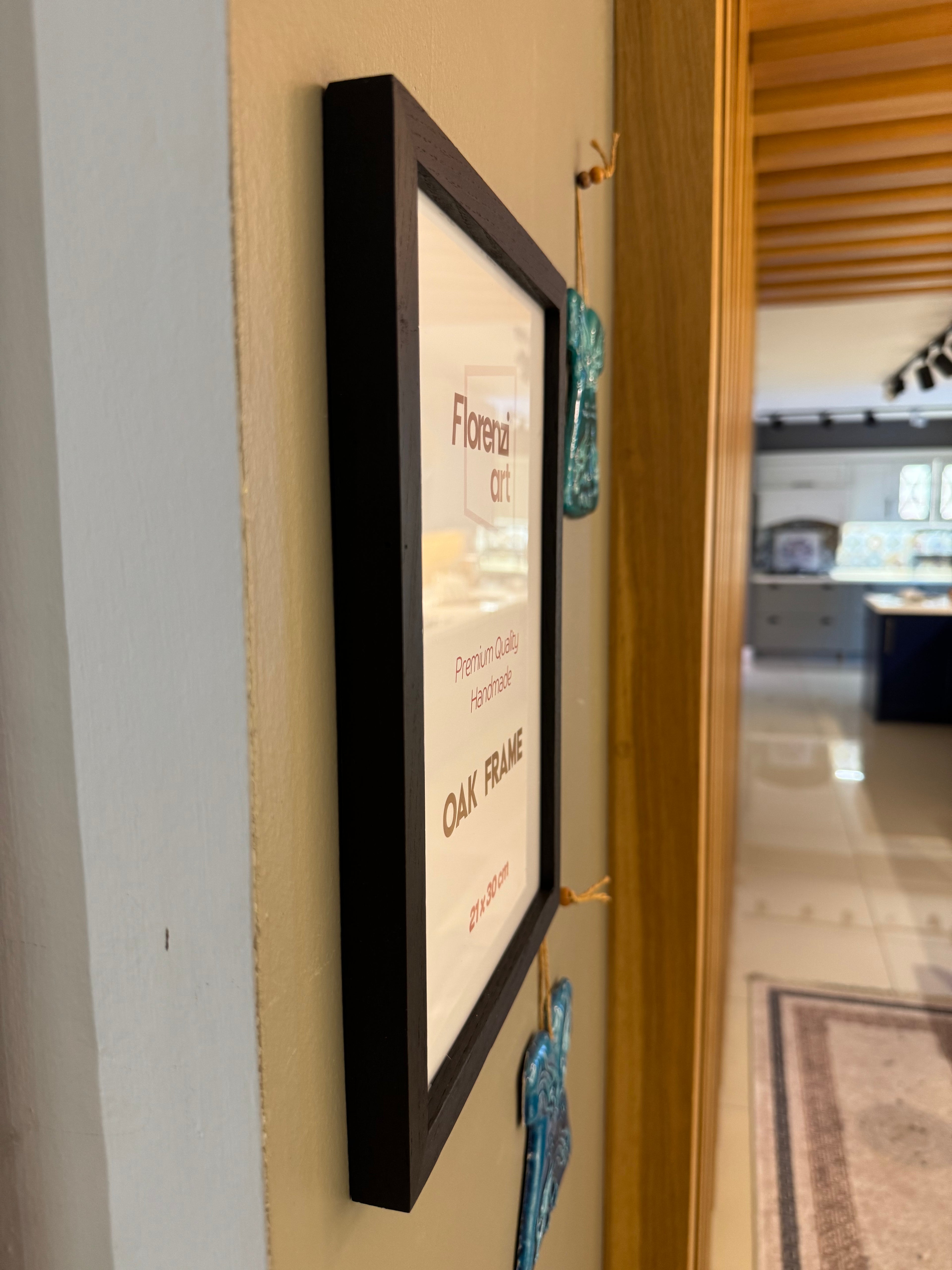 21x30 cm Meşe Siyah Ahşap Çerçeve (A4 Boyut) - FlorenziArt