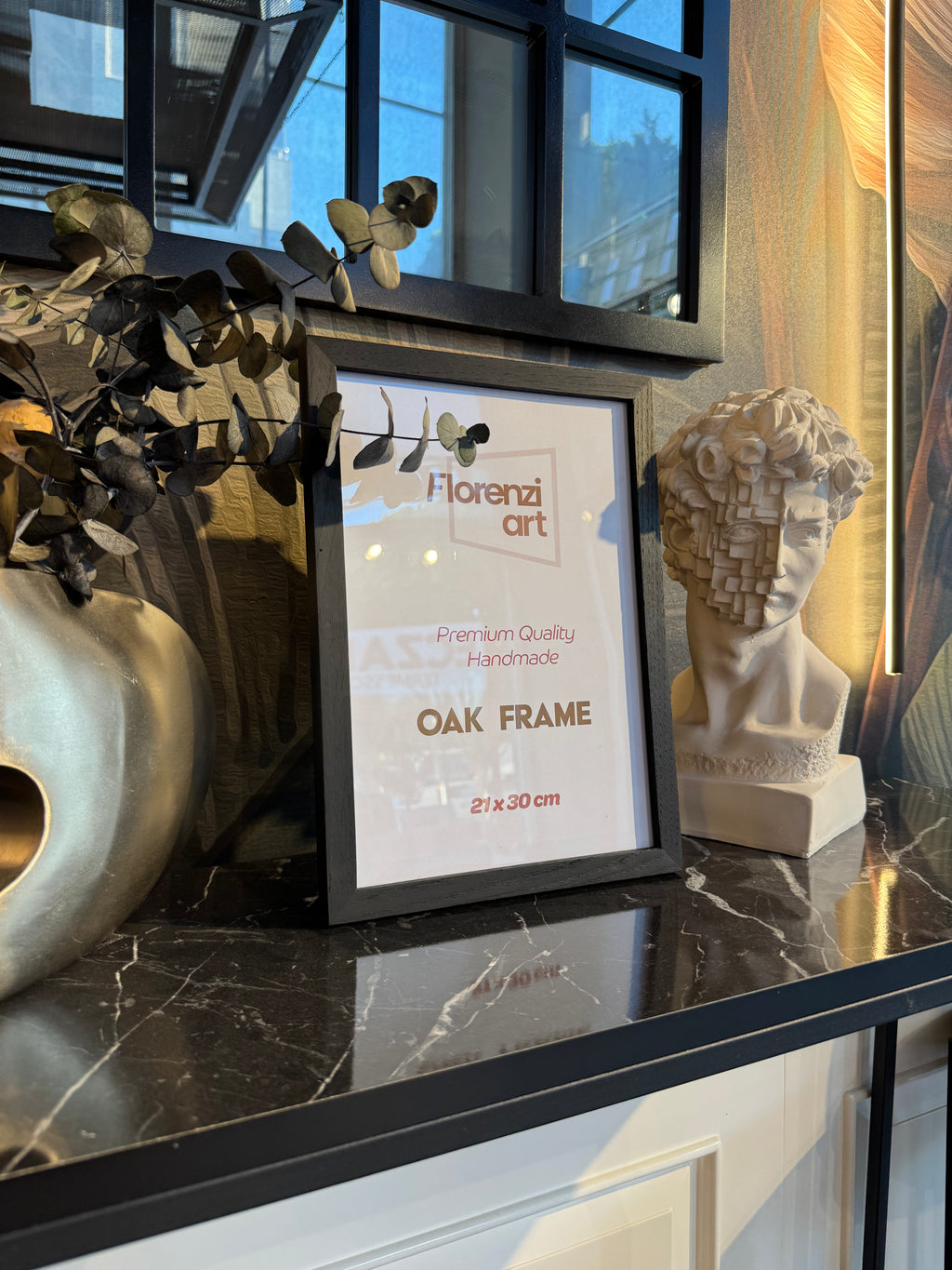 21x30 cm Meşe Siyah Ahşap Çerçeve (A4 Boyut) - FlorenziArt