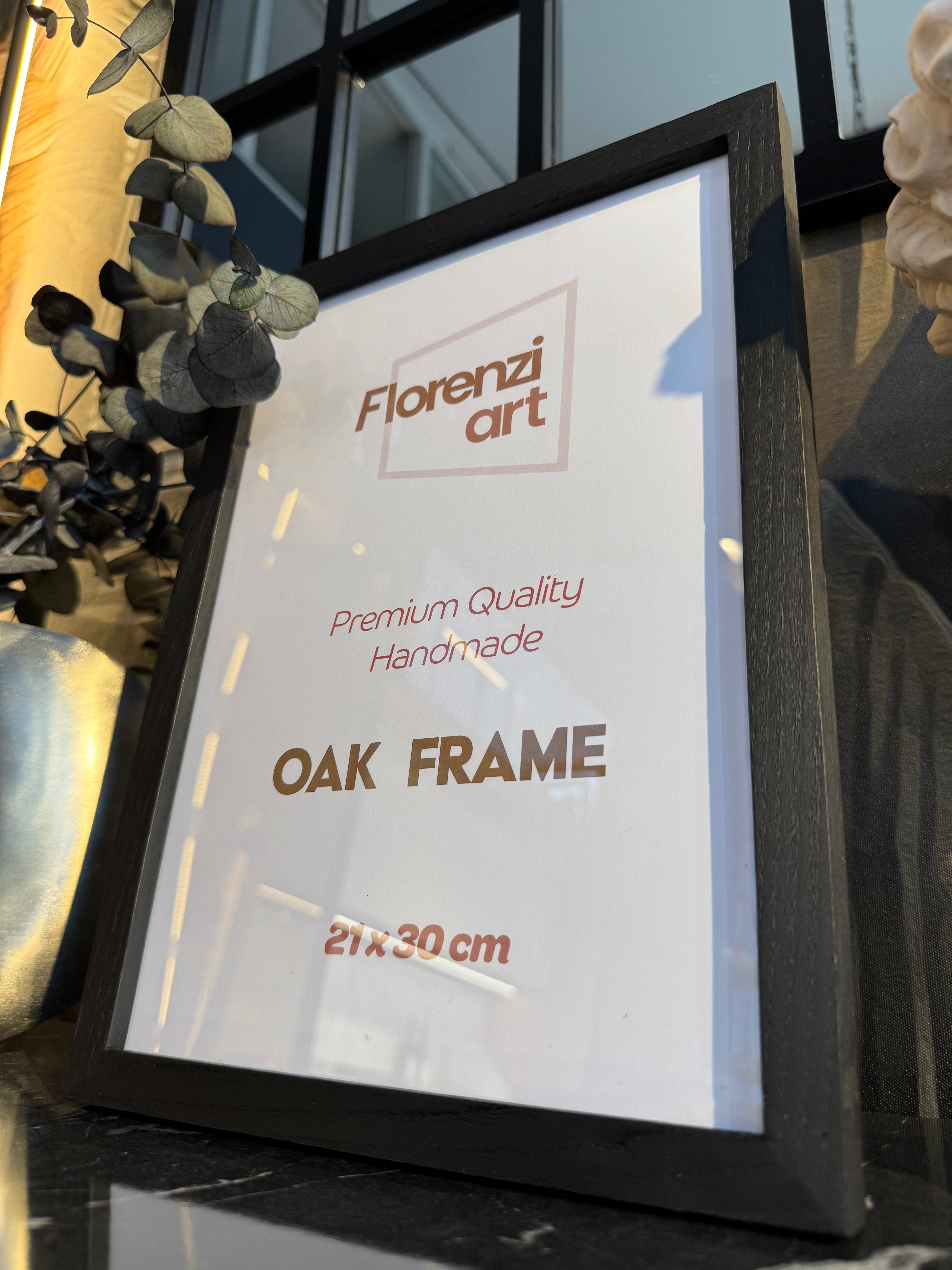 21x30 cm Meşe Siyah Ahşap Çerçeve (A4 Boyut) - FlorenziArt