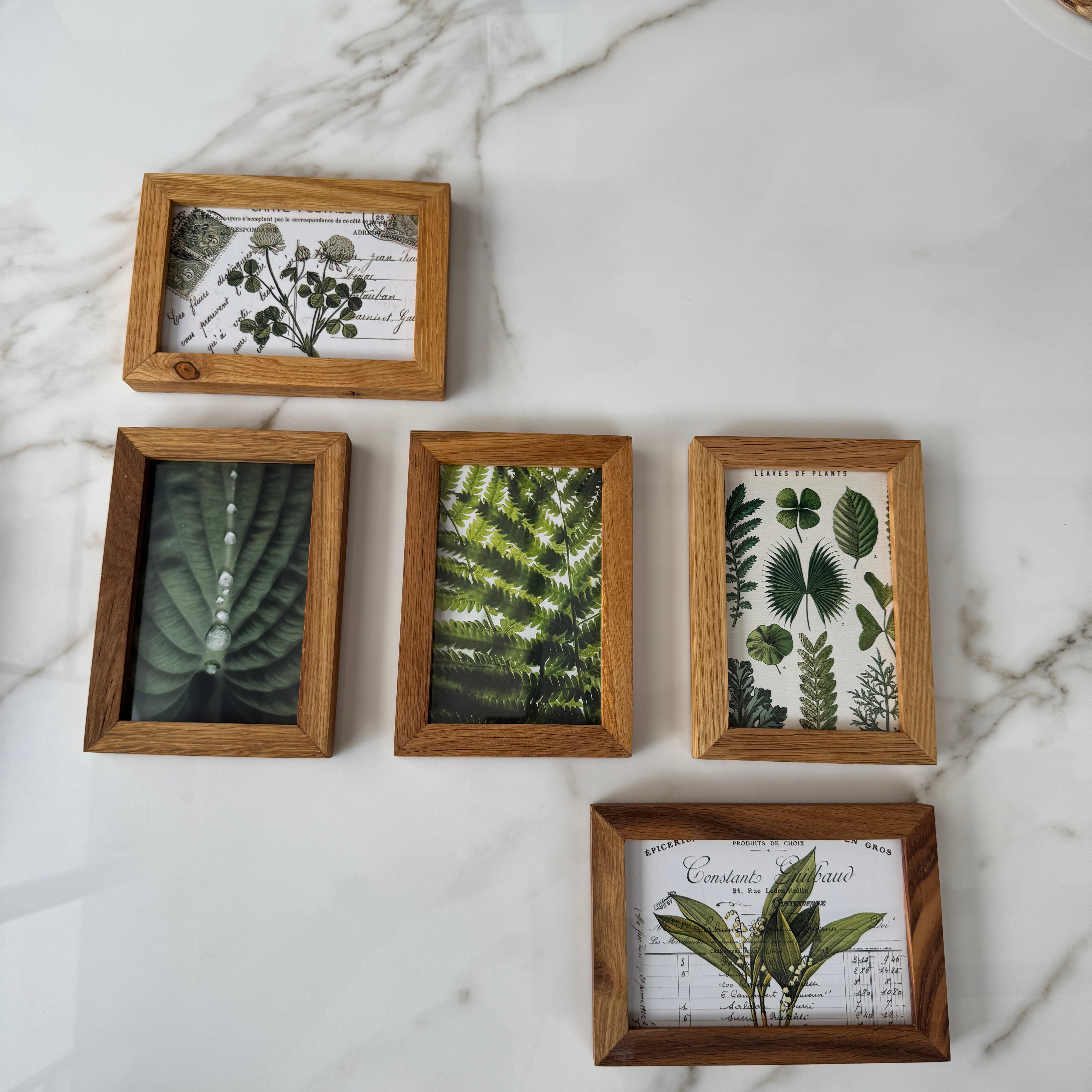 5’li 10x15 cm Naturel Meşe Ahşap Fotoğraf Çerçevesi Seti | Bebek veya Aile Duvarı Dekoru