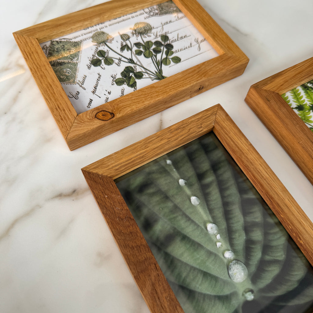5’li 10x15 cm Naturel Meşe Ahşap Fotoğraf Çerçevesi Seti | Bebek veya Aile Duvarı Dekoru